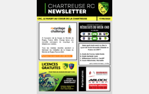 Newsletter du Chartreuse Rugby Club du 17/05/23