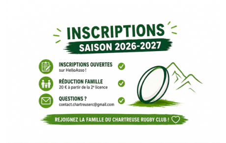 Inscription saison 2026-2027